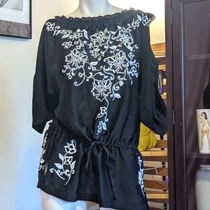 WHBM Embroidered blouse